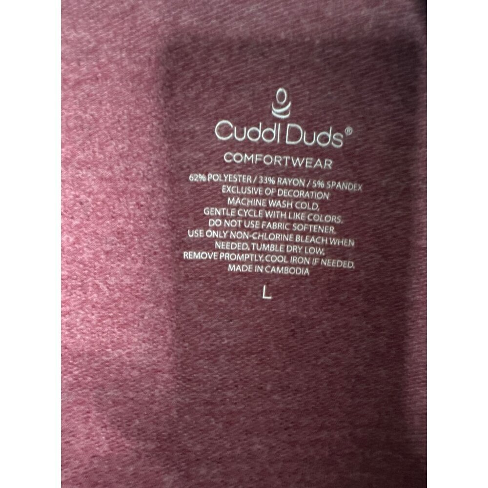 Cuddl Duds Women’s Open Cardigan L Burgundy Gingham Look Cozy Comfortwear - Picture 4 of 7